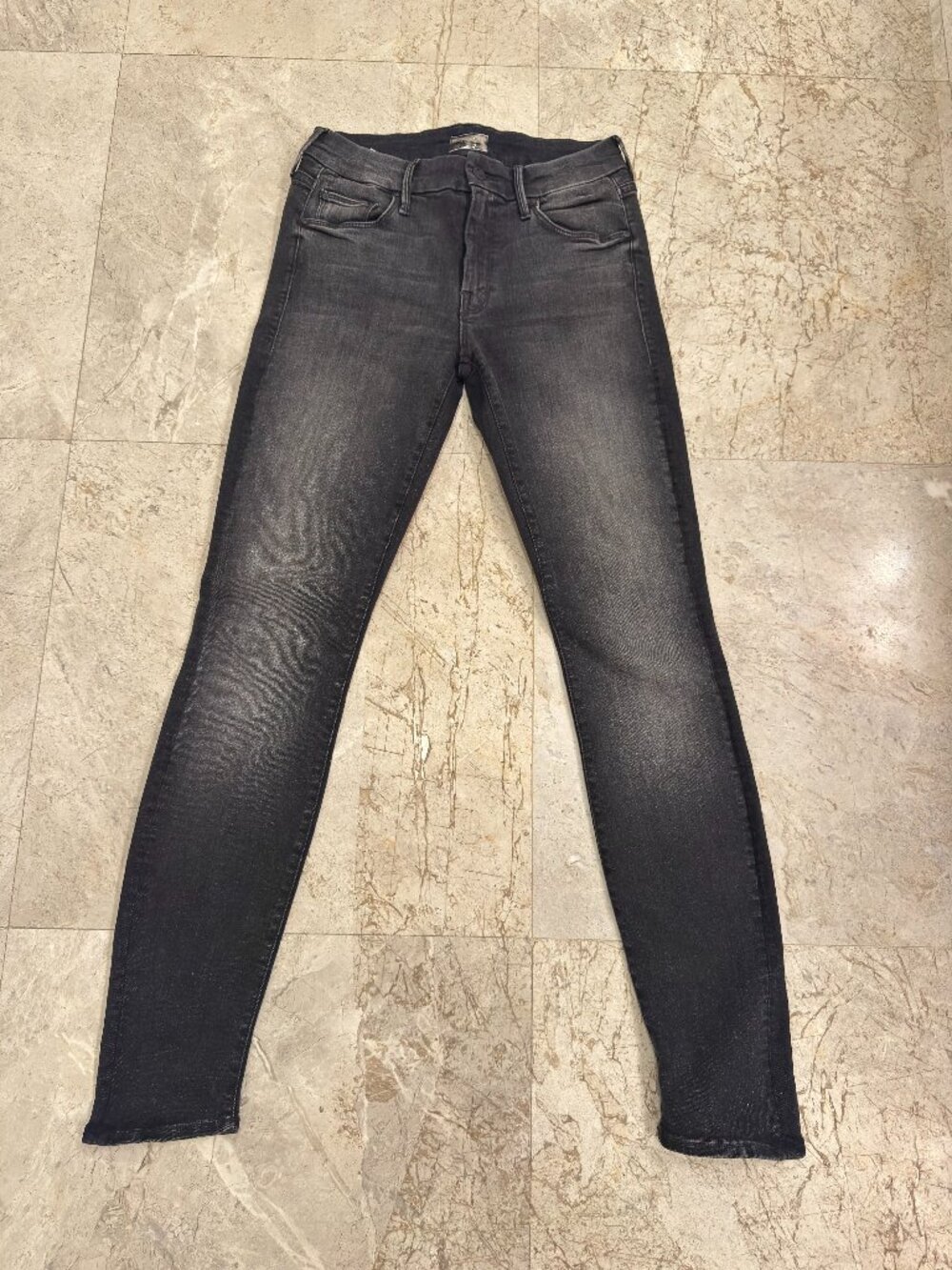 MOTHER Denim Black Wash Skinny Jeans Size 26